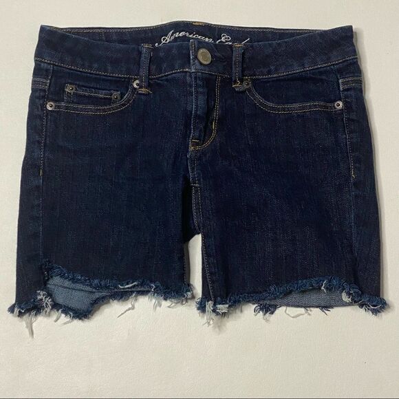 American Eagle Outfitters | Raw Hem Denim Jean Shorts - Picture 1 of 4